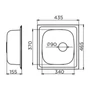 Imagine 2/2 - Quadro 90 Inox mosogató 465x435/155mm Matt 123323 munkalapba építhető-2