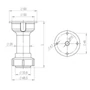 Imagine 2/2 - Szekrényláb Scilm 280R270-100mm Fekete műanyag - Rajz