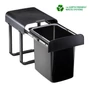 Kép 1/2 - EKOTECH - Beépíthető hulladékgyűjtő ALADIN BLACK BIO - 1 x 16 liter