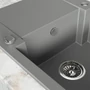 Imagine 3/4 - Laveo PICO 45S mini csepptálcás vulkán szürke gránit mosogató helytakarékos szifonnal