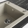 Imagine 5/6 - Laveo PIONIER minicsepptálcás bézs mosogató automata dugókiemelős, helytakarékos szifonnal