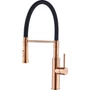 Imagine 1/2 - LAVEO SHIRE zuhanyfejes csaptelep rugalmas tömlővel, matt fekete / rose gold K.