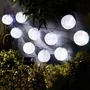 Imagine 1/5 - Szolár lampion fényfüzér - 10 db fehér lampion, hidegfehér LED - 2,5 m