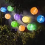 Kép 1/5 - Szolár lampion fényfüzér - 10 db színes lampion, hidegfehér LED - 2,5 m