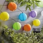 Kép 3/5 - Szolár lampion fényfüzér - 10 db színes lampion, hidegfehér LED - 2,5 m