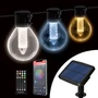 Imagine 1/5 - Smart szolár fényfüzér - 15 db fehér LED - állítható színhőmérséklet - 7,5 m - bluetooth