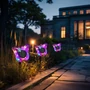 Imagine 1/4 - Leszúrható szolár pillangó - lila - 13 x 6,5 x 35 cm - melegfehér + színes LED