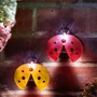 Kép 1/3 - LED-es szolár lámpa - katica - hidegfehér - sárga / piros - 100 x 88 x 60 mm - 2 db / csomag