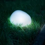 Imagine 1/3 - Leszúrható szolár lámpa - kavics forma - matt üveg - 165 x 142 x 115 mm - melegfehér LED