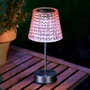 Imagine 2/3 - Hibás ! Szolár asztali lámpa - rózsaszín - hidegfehér LED - műanyag - 26 x 12 cm