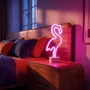 Imagine 1/2 - Neon LED lámpa - rózsaszín flamingó - 3 x AA + USB - 12 x 8,5 x 29,5 cm