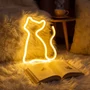 Imagine 1/2 - Neon LED lámpa - melegfehér macska - 3 x AA + USB - 17 x 1,6 x 23,3 cm