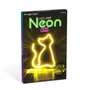 Imagine 2/2 - Neon LED lámpa - melegfehér macska - 3 x AA + USB - 17 x 1,6 x 23,3 cm