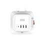 Kép 3/5 - WinningStar - Kocka elosztó - 12-es + 3 x USB + 1 x Type-C - 3 m