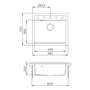 Kép 3/3 - EVIDO Quadro 6 gránit mosogató, 562 x 510 mm, antracit