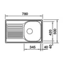 Kép 2/2 - BLANCO TIPO 45 S compact, mosogatótálca, natúr rozsdamentes acél excenter nélkül (207830 mos+222404 lef)