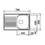 Kép 2/2 - BLANCO TIPO 45 S compact, mosogatótálca, natúr rozsdamentes acél excenter nélkül (207830 mos+222404 lef)
