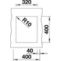 Kép 3/4 - BLANCO SUBLINE 320-U fekete exc.nélk.