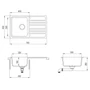 Kép 4/5 - EVIDO Home 45S gránit mosogató, 765 x 460mm, antracit