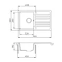 Kép 5/5 - EVIDO Home 45S gránit mosogató, 765 x 460mm, antracit