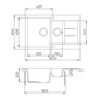 Kép 3/5 - EVIDO Cubo 6S compact gránit mosogató800x500 antracit