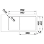 Kép 4/6 - BLANCO ADIRA XL 6 S-F SILGRANIT mosogató, törtfehér, lefolyó-távműködtetővel