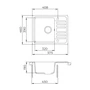 Kép 3/3 - EVIDO Home 45S compact gránit mosogató 575x460 mm platina