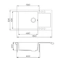 Kép 3/3 - EVIDO Cubo XL 6S compact gránit mosogató, 860 x 500 mm, platina