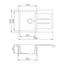Kép 3/3 - EVIDO Cubo 45S gránit mosogató, 780 x 500 mm, platina