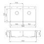 Kép 3/3 - EVIDO Quadro 9 gránit mosogató, 860 x 510 mm, platina