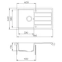 Kép 3/4 - EVIDO EASY 45 S gránit mosogató, 760 x 440 mm, platina